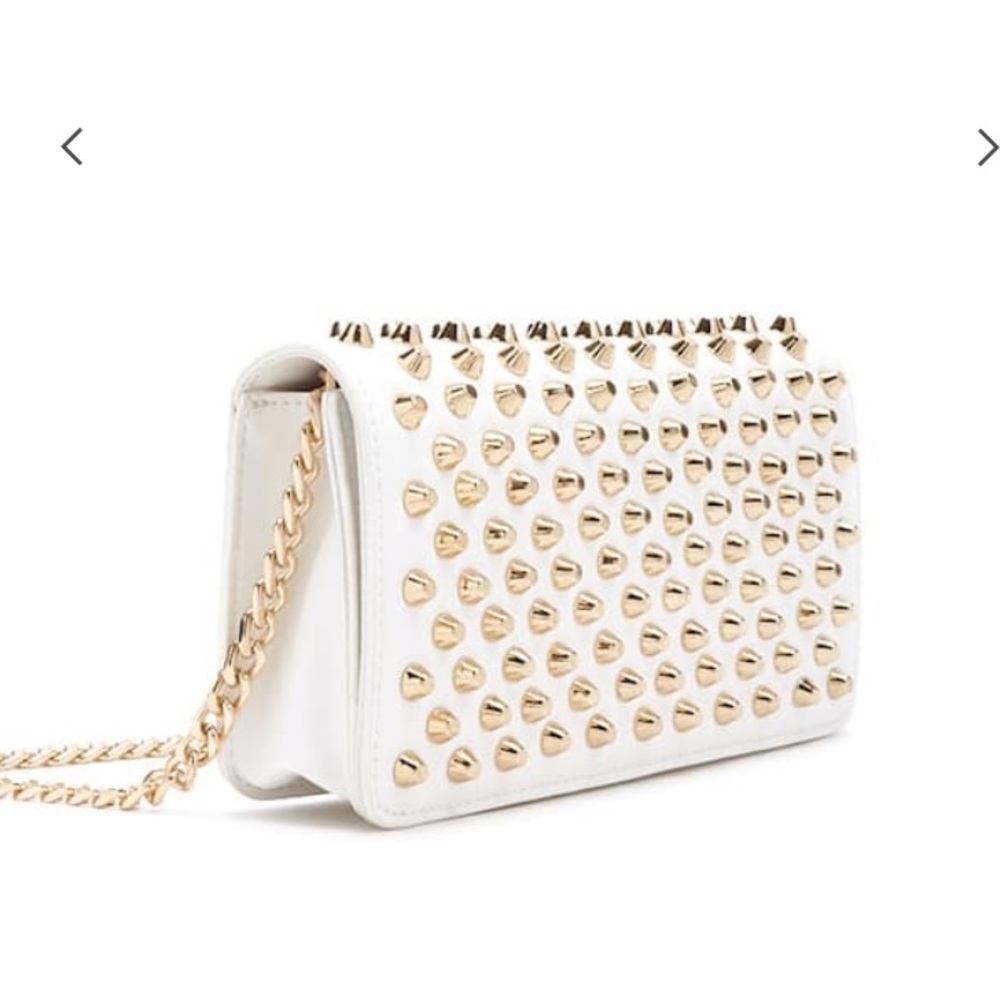 NWT Gold Spiked Leather Crossbody Bag